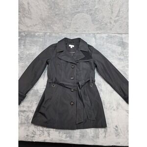 Susan Graver Black Casual Button Down Coat Women's Size XS